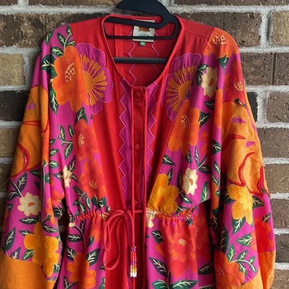 FARM farm rio patchwork embroidered dress Vibrant Floral Maxi Dress - Picture 4 of 14